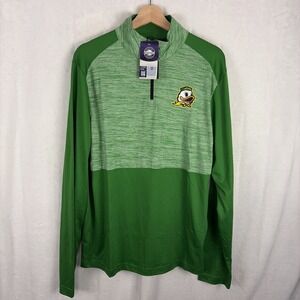 Oregon Ducks Longsleeve Quarter Zip Pullover Lightweight Green Sz Medium NWT